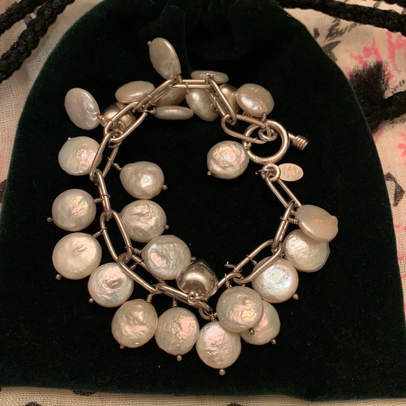 Silver 925 Hearts and Genuine Pearls Stamped - Picture 2 of 3